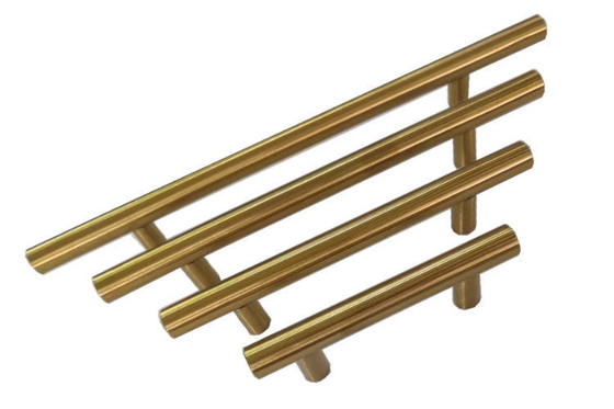 Proceso de estampado Manija de tubo de acero inoxidable para muebles de armario