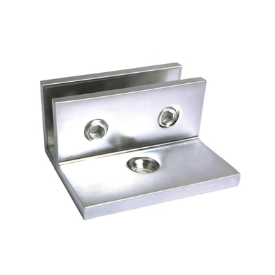 Partes de hardware OEM CNC, abrazadera de paneles de vidrio en forma de F con y material de acero inoxidable